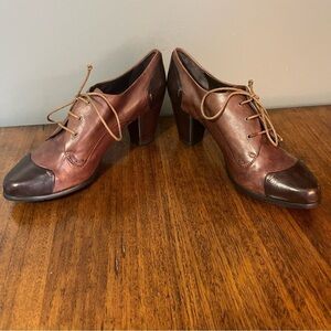 Everybody by Moda brown Leather Heeled Booties,  Comfort Shoes EU 37.